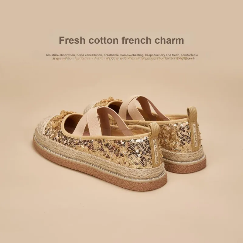 Joy&Mario Espadrilles Women's Black/Gold/Champagne-17