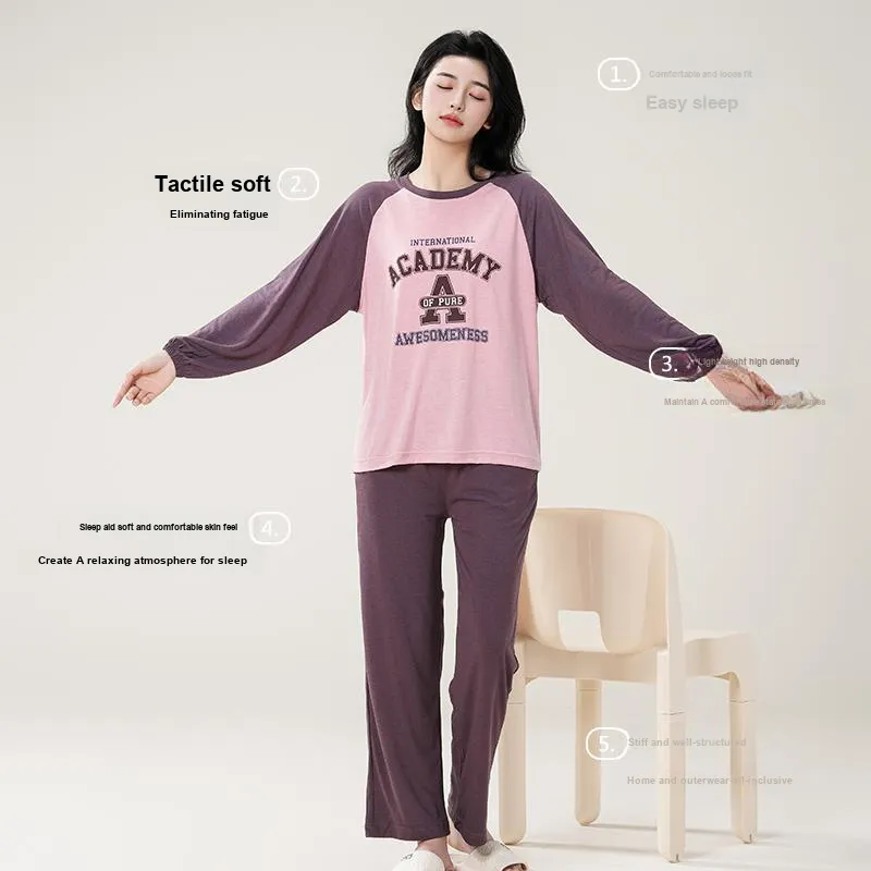 WANANNI Pajama Set Women's Pink Purple-5