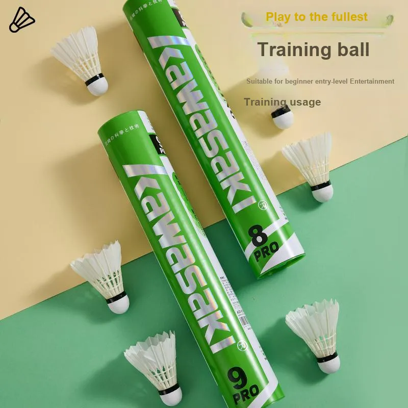 Kawasaki Goose Feather Shuttlecock 12 Pack Goose Feather Everyday, Training Shuttlecocks-4