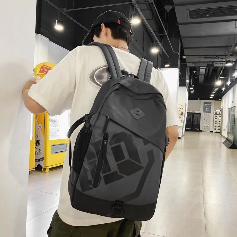 BAODIDAISHU Nylon Backpack Large Size Men's Gray/Black/Green-1