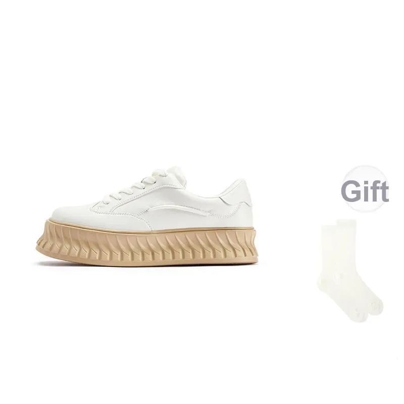 TOOMANYSHOES Matcha Cookie Low Top Stylish Skateboarding Shoes Women's White
