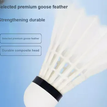DOUBLEFISH Goose Feather Shuttlecock 12 Pack Goose Feather Everyday Shuttlecocks