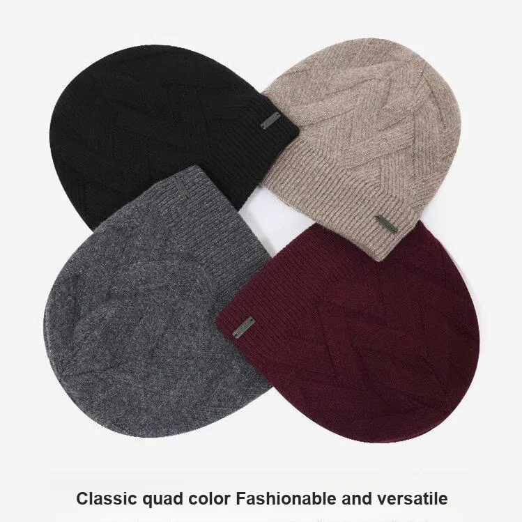 Lackpard Wool Knitted Fabric Beanies Men's-3