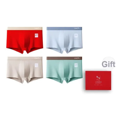 RED DRAGONFLY Хлопок Трусы Мужские 4 Пачки Подарочный Набор