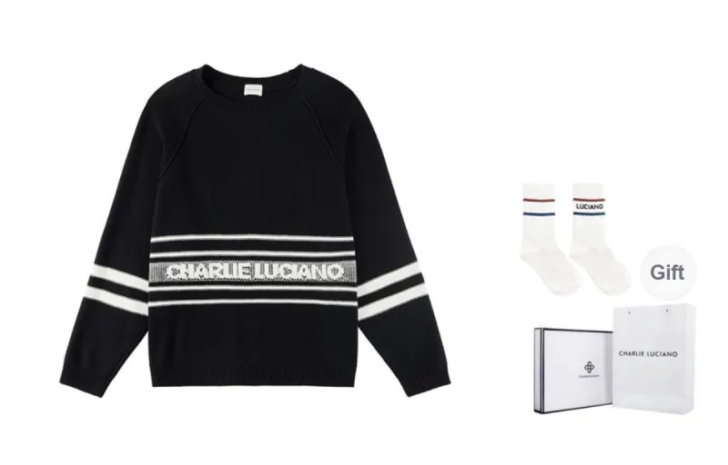Charlie Luciano Sweater Unisex Black White-6
