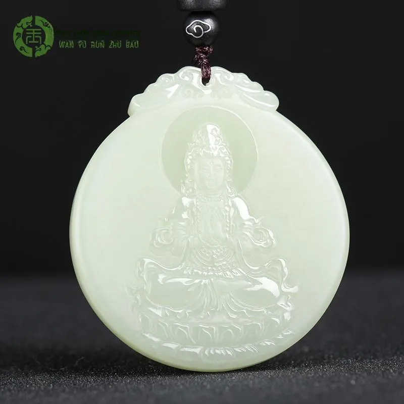 WANYUHUN Hetian Jade Pendants White Jade Unisex-1