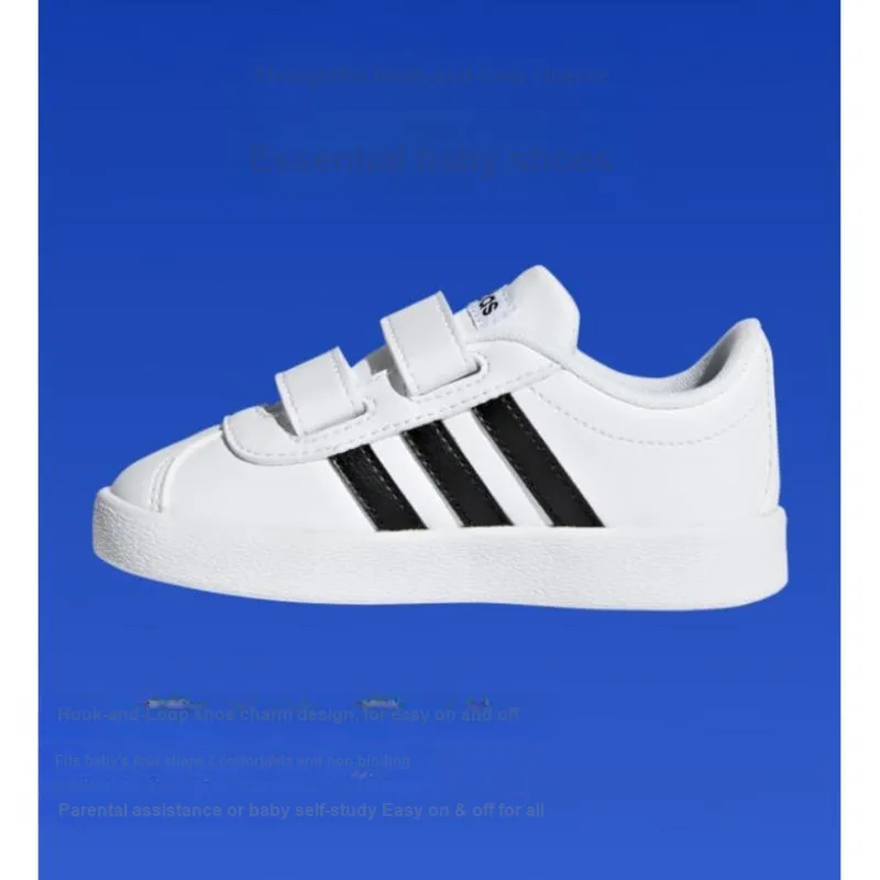 Adidas Neo VL Court 2.0 Balance Low Top Toddler Shoes White Black Infant And Toddler-3
