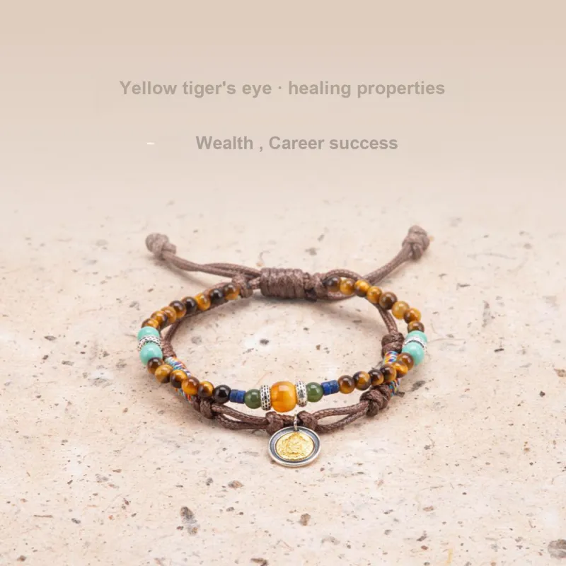 BLESSED BULLET Tiger's Eye Stone Bracelets Unisex-1