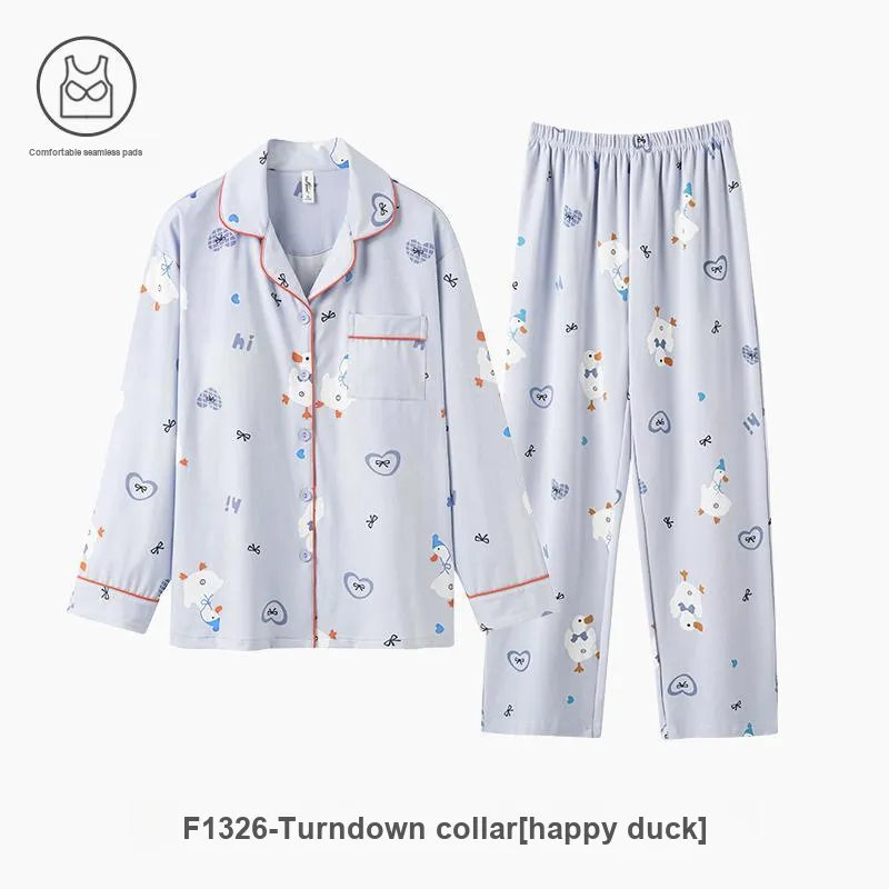 ZAO FU NIAO Pajama Set Women's Tranquil Blue-2