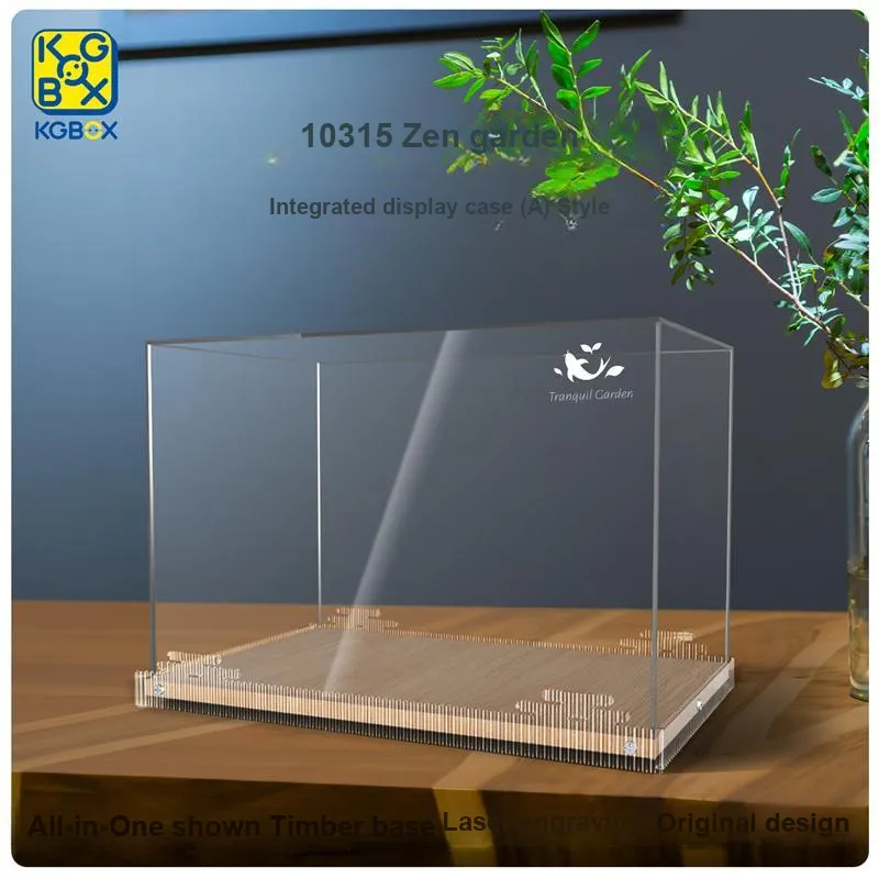 KGBOX For Building Block 10315 Zen Garden Acrylic Building Blocks Dust Cover Model Accessories-4