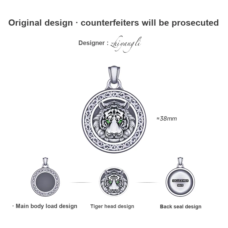 IDEAGEMER 925 Sterling Silver Necklaces Men's-1