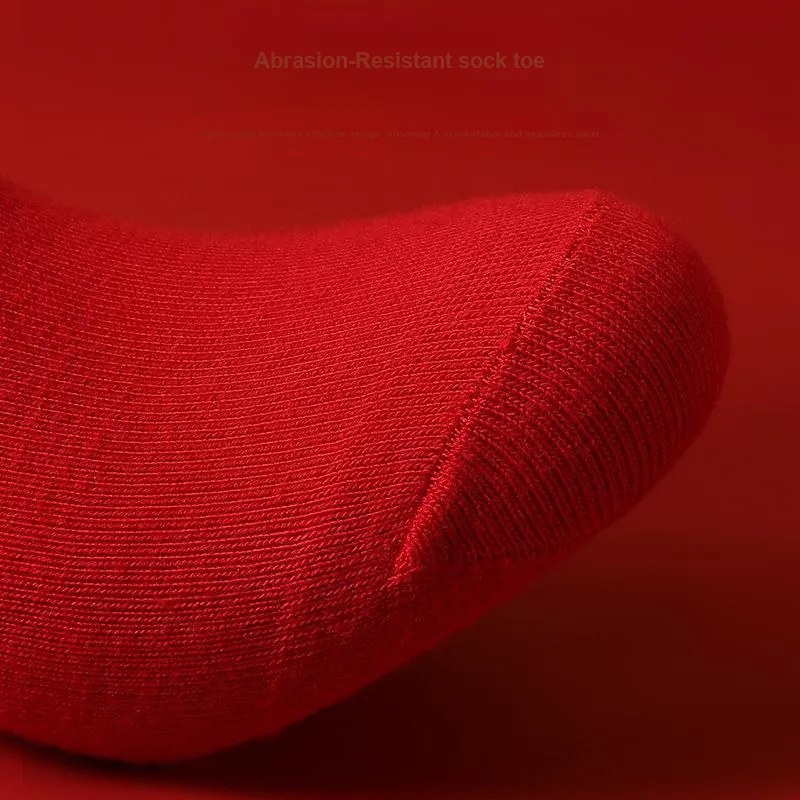 SEPTWOLVES Mid Calf Socks Men's 5 Pack Gift Box Set+Shopping Bag Red-8