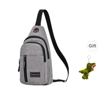 Warrior Fabric One Shoulder Sling Bag Men's Gray