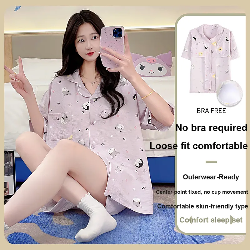 BONAS Pajama Set Women's Light Purple-1