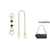 Black Heart Four-Leaf Clover Extender Chain 15cm+Decorative Chain 35cm
