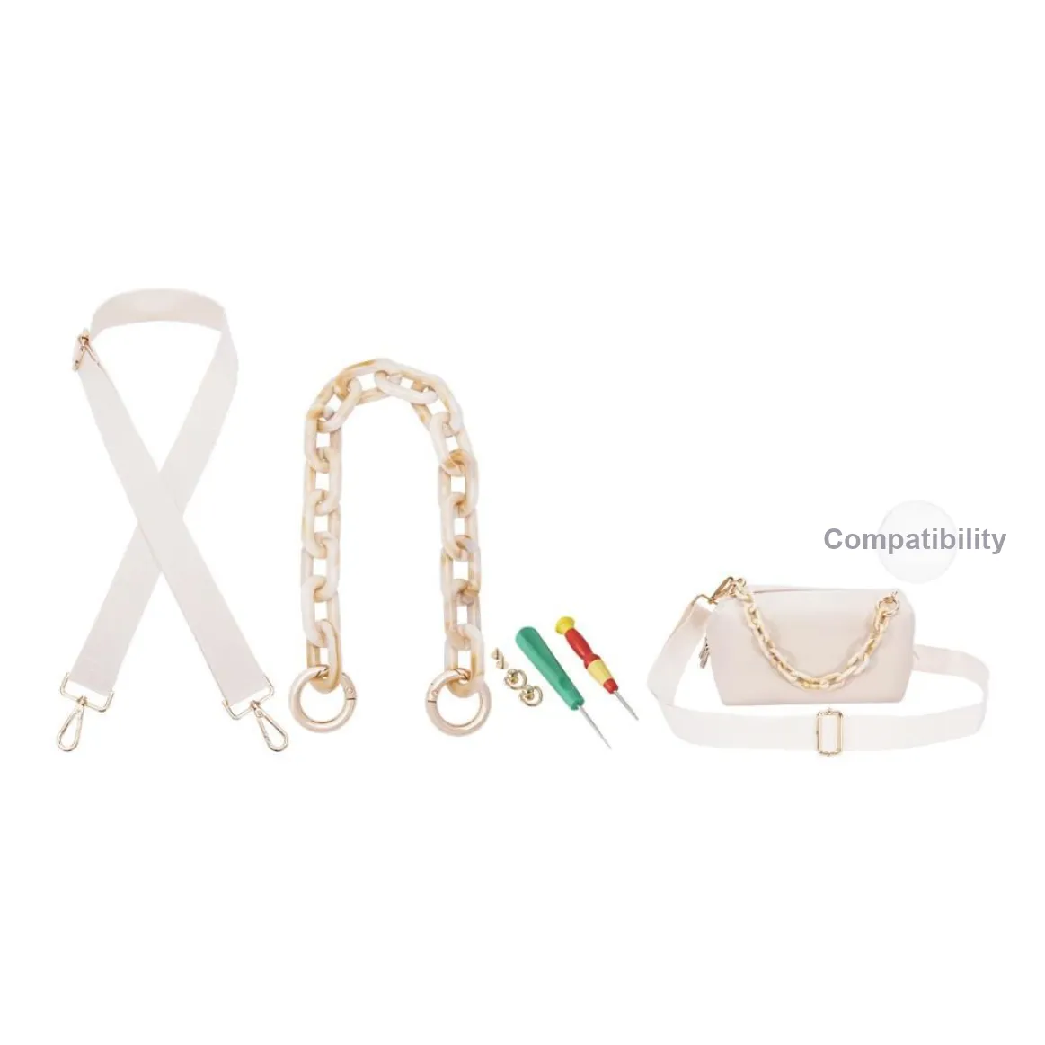 GUYI Холщовая сумка Аксессуар Женская Белая