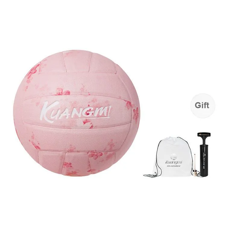Kuangmi PU Size 5 Ball Middle School Volleyball Unisex Pink-0