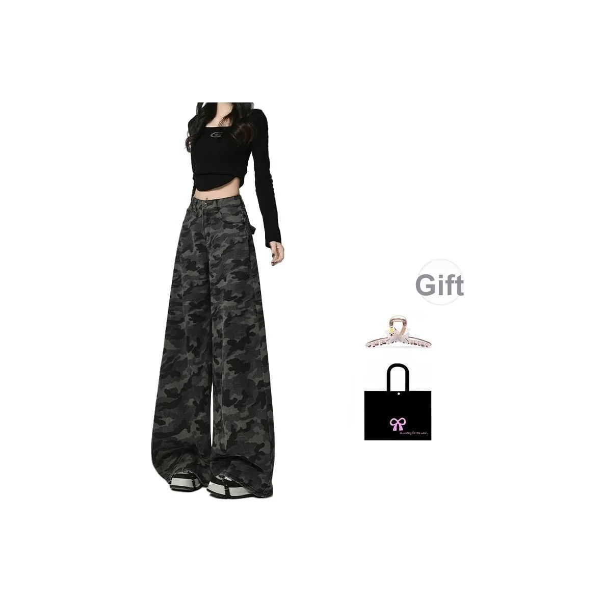 Aimilian Камуфляж Женские Повседневные Брюки