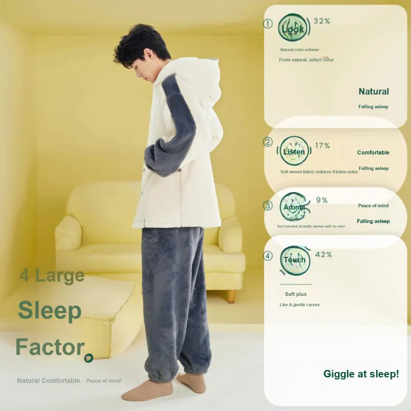 Aannsfam Pajama Set Men's Cream Yellow-2