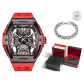 Black Case Black Dial Red Strap