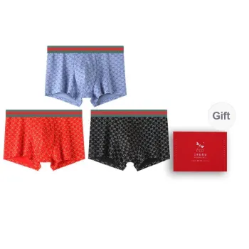 RED DRAGONFLY Cotton Panties Men's 3 Pack Gift Box Set