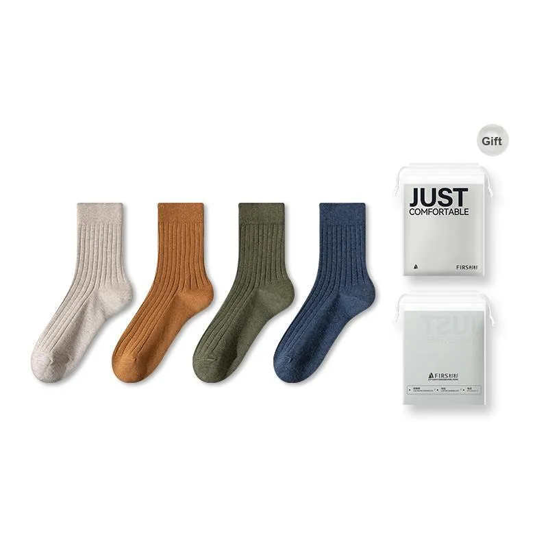 FIRS Mid Calf Socks Men's Shopping Bag 4 Pack-40