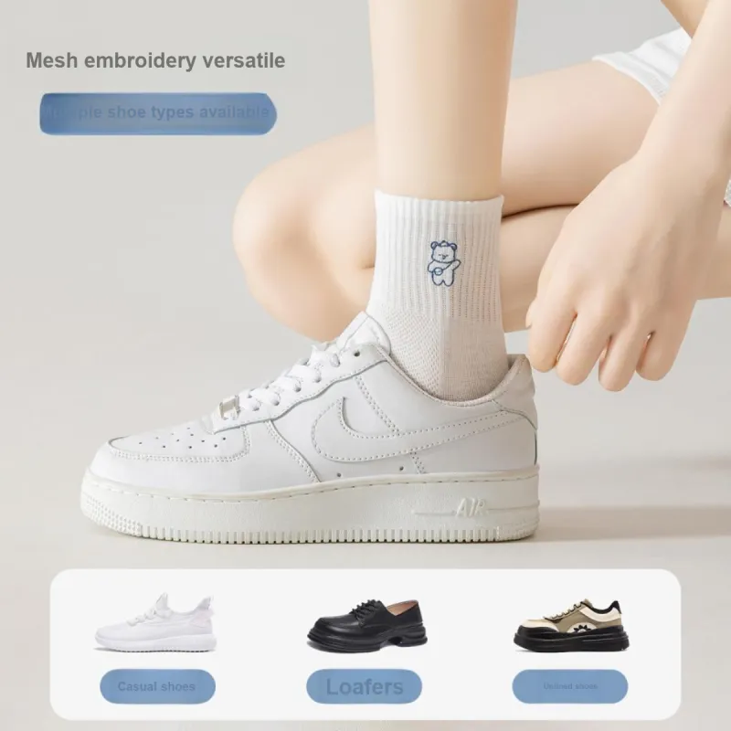 Ordifen Ankle Socks Women's 5 Pack White-1