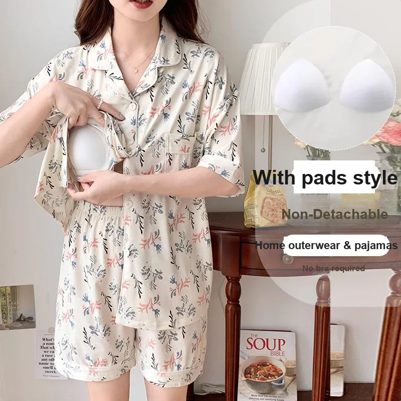 CAIHENGTONG Pajama Set Women's All Over Print Floral-1