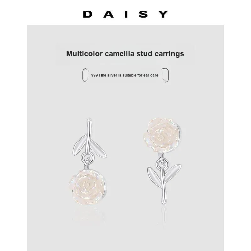 Daisy Dream 999 Fine Silver Stud Earrings Women's-4