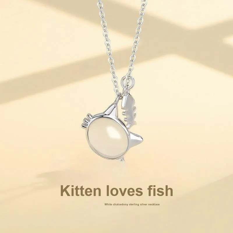 KLFOOK Chalcedony Jade Necklaces Unisex-1
