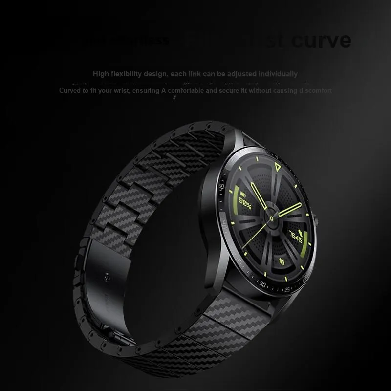 FZRT Watch Bands Carbon Fiber Pattern 22mm Interface Strap Unisex-4