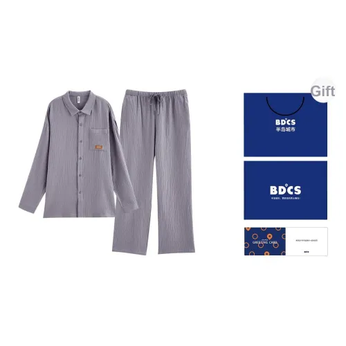 Peninsula City Пижамный комплект Мужской Серый Синий