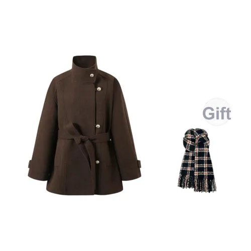 GHPC Мокко Коричневый Бесплатно Шарф Женские Пальто