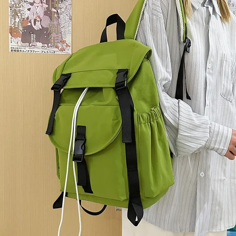 Yalu Nylon Backpack Regular Unisex Green/Khaki/Gray/Black-3