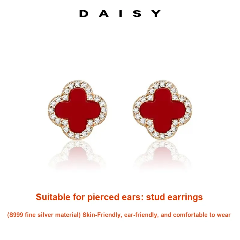 Daisy Dream 999 Fine Silver Stud Earrings Women's-2