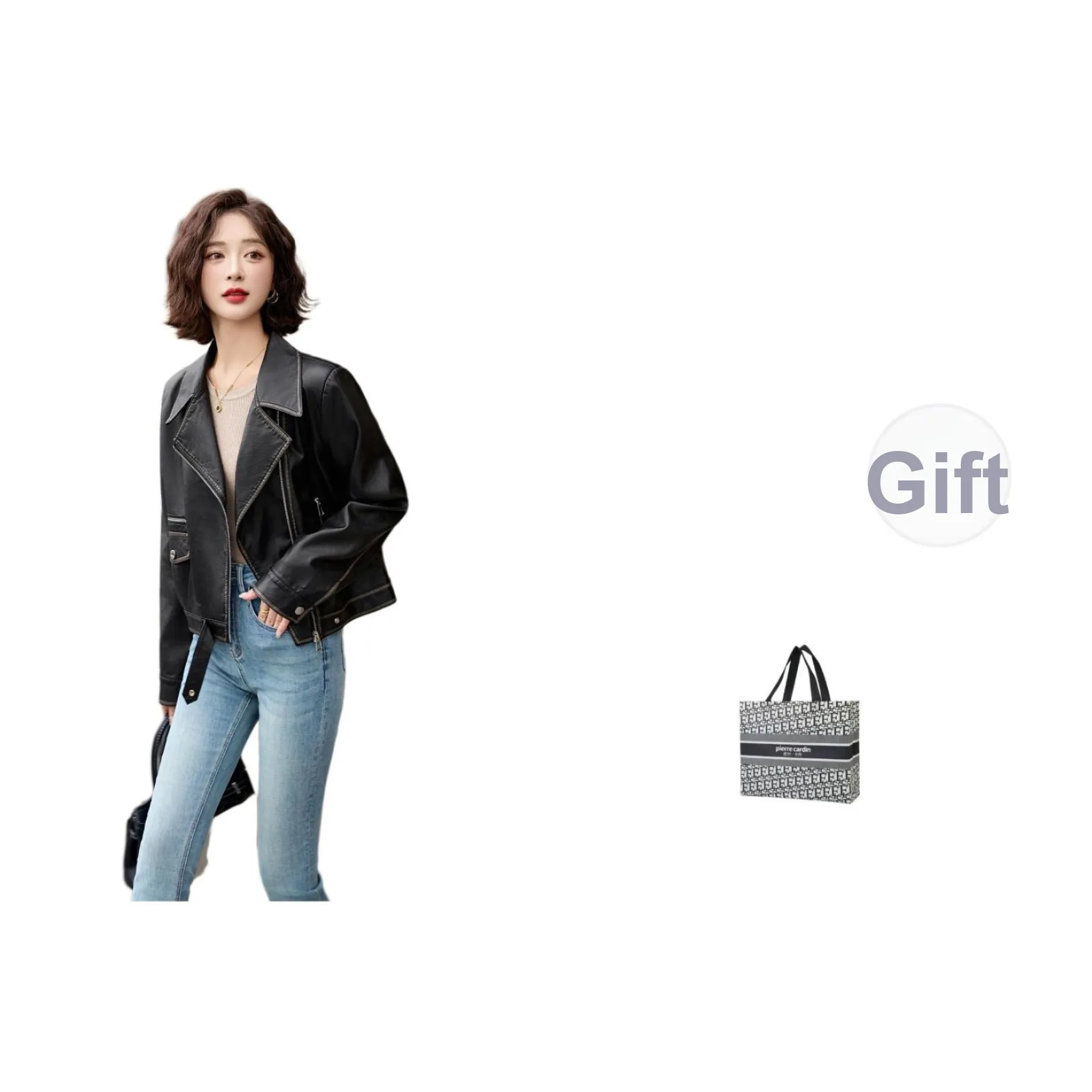 PIERRE CARDIN Кожа Куртка Женская