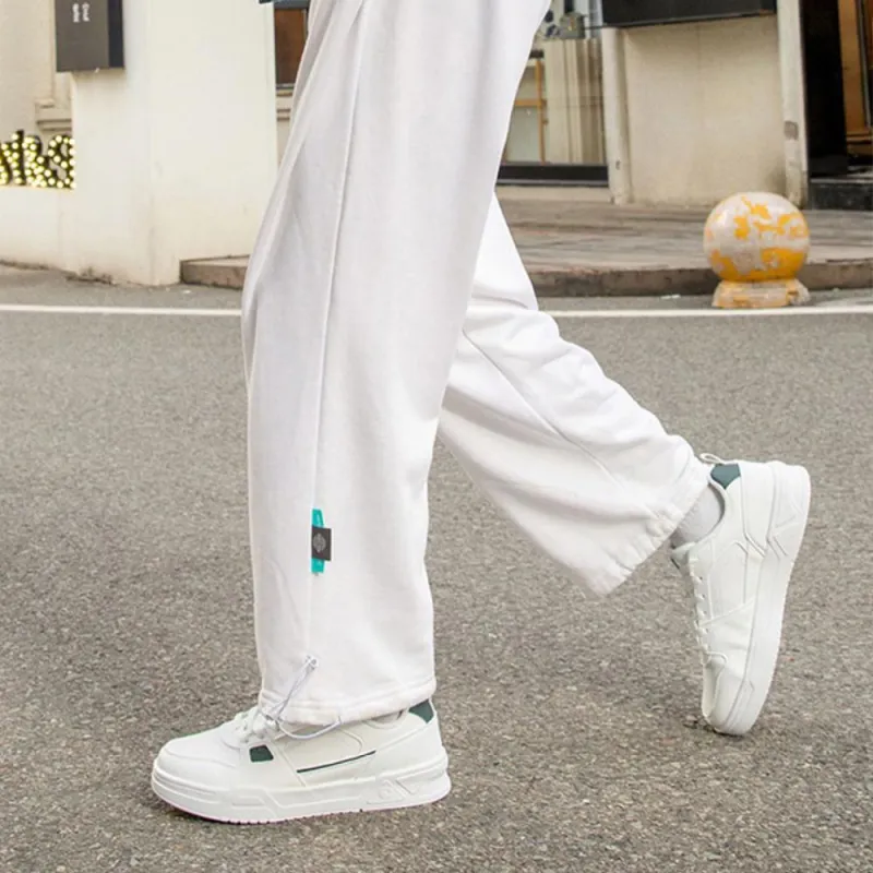 361° Anti-Slip Wear-Resistant Low-Top Skateboard Shoes Men's White Green-4