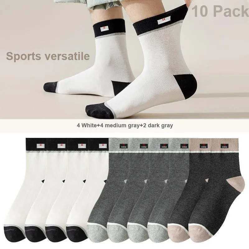 Lan Miao Mid Calf Socks Men's 10 Pack-7