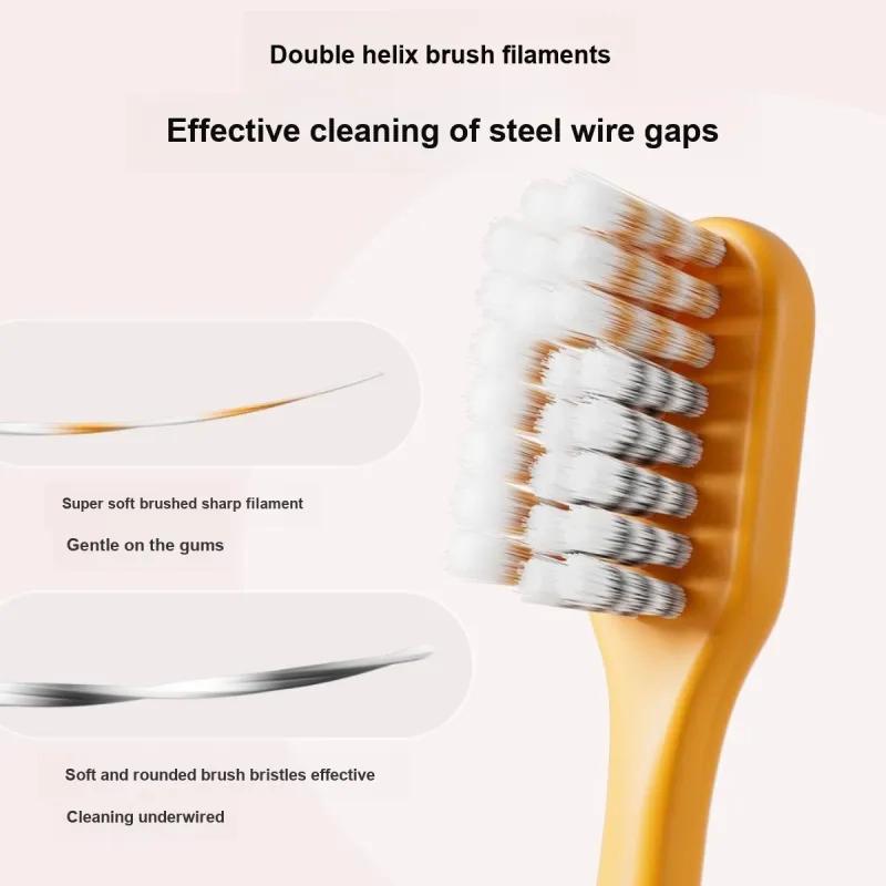 YOUNGELF U Shaped Soft Bristle Orthodontic Brush Toothbrushes Mouthguard Cleaning Pack Of 4-2