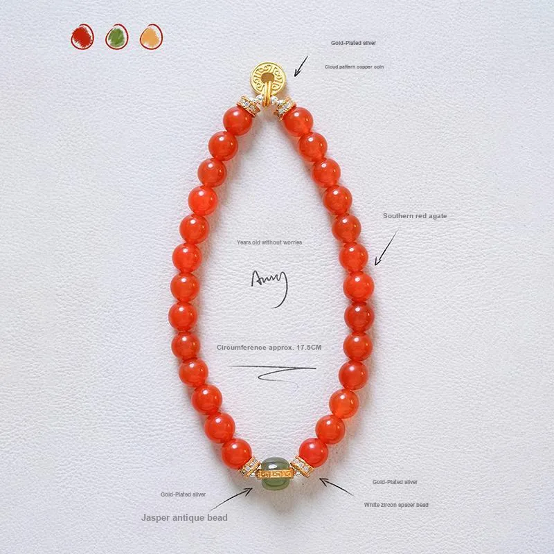 Amy's Garden Southern Red Agate Bracelets Women's-11
