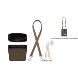 (MK Sheet Music Bag) Brown Nylon Liner+Brown 1.5cm Width 65cm with Free Camel Silk Scarf