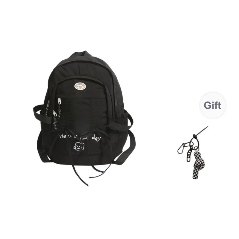 KAMLUI Nylon Fabric Backpack Regular Women's Black/Khaki/Blue-0