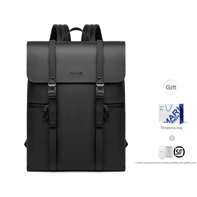 FAIRWHALE PU Backpack Laptop Bag Large Size Men's Black