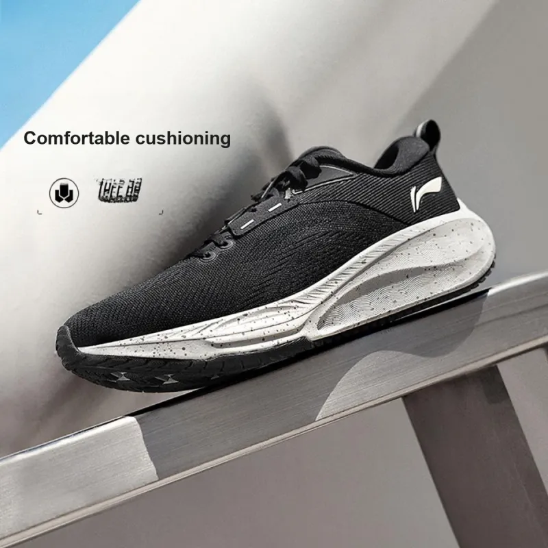 LiNing Wu Leaping 2.0 V2 Cushioned Anti Slip Wear Resistant Breathable Lightweight Low Top Running Shoes Men's Black-6