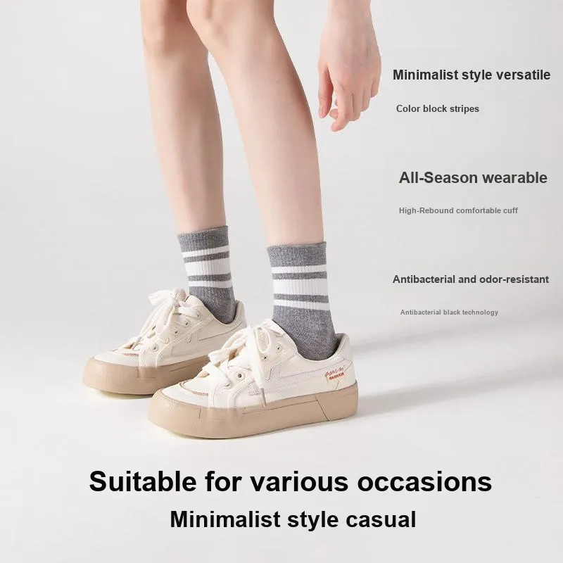 MIIOW Mid Calf Socks Women's 4 Pack-27