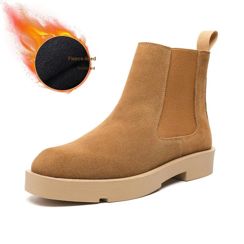 PLO CART Short Chelsea Boots Men's Yellow-8