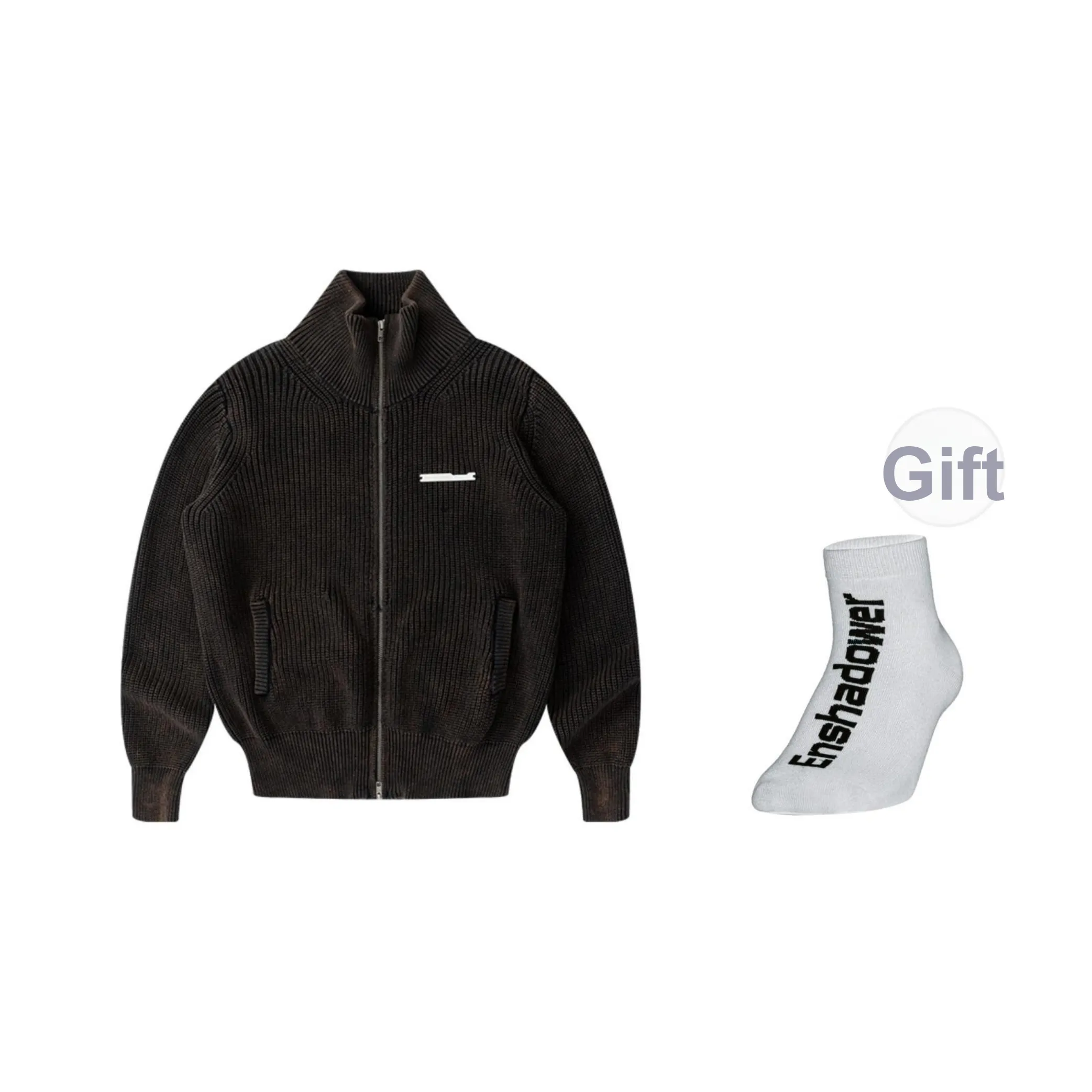 ENSHADOWER Свитер Пальто Унисекс Коричневый Черный