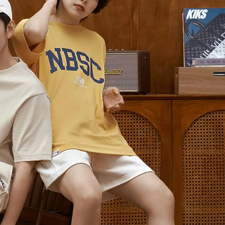 New Balance Set in Sleeve T Shirt Unisex Yellow-5