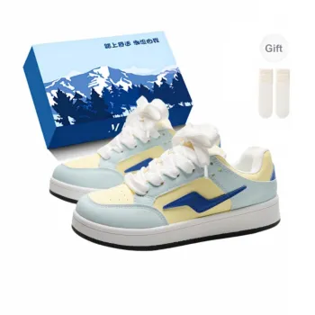 Fawn Miri Coverage Slip Resistant And Abrasion Resistant Low Top Skateboard Shoes Women's Blue Yellow