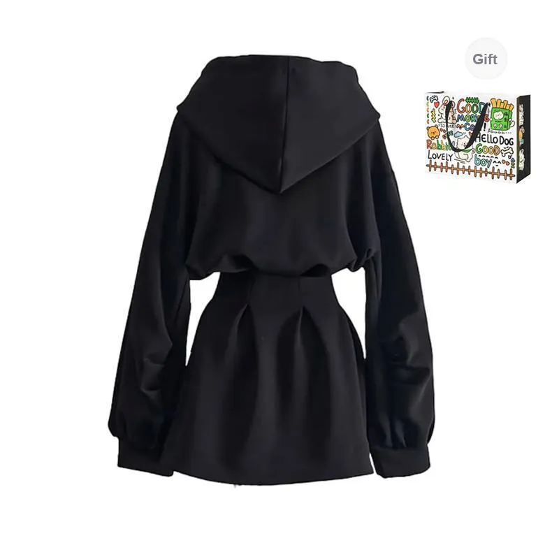 OURUOKE Long Sleeved Dresses Women's Black-1